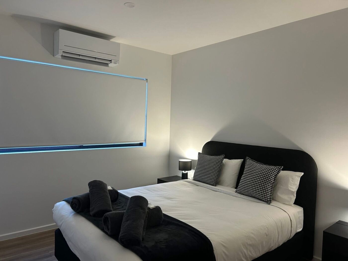 Fully self-contained cabin with a comfortable bed and air-conditioning